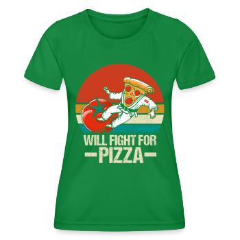 Will fight for Pizza Karate - Women's Functional T-Shirt - kelly green - Front - AI Model Female 172 dark (172cm)