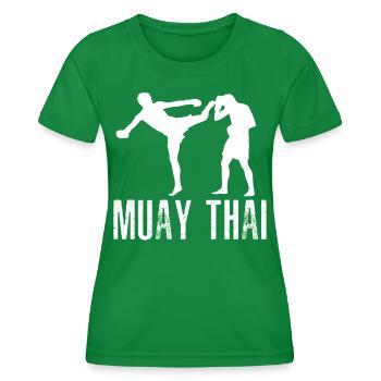 Muay Thai - Women's Functional T-Shirt - kelly green - Front - AI Model Female 172 dark (172cm)