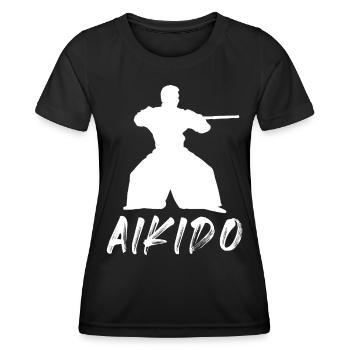 Aikido - Frauen Funktions-T-Shirt - Schwarz - Vorne - AI Model Female 172 light (172cm)