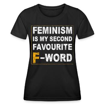 Feminismus ist mein zweitliebstes F-Wort - Frauen Funktions-T-Shirt - Schwarz - Vorne - AI Model Female 172 light (172cm)