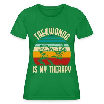 Taekwondo ist meine Therapie - Frauen Funktions-T-Shirt - Kelly Green - Vorne - AI Model Female 172 dark (172cm)