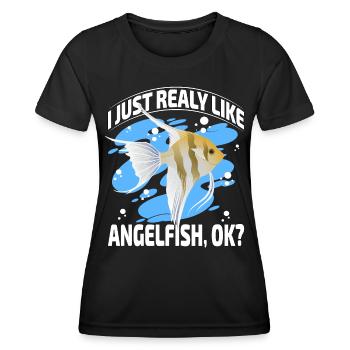 Ich mag Kaiserfische einfach sehr, ok? - Frauen Funktions-T-Shirt - Schwarz - Vorne - AI Model Female 172 light (172cm)