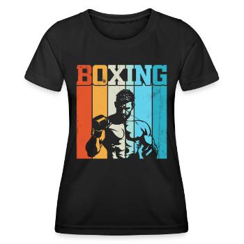 Boxe Rétro - T-shirt sport Femme - noir - Devant - AI Model Female 172 light (172cm)
