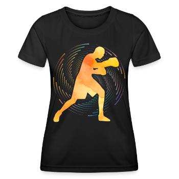 Boxen - Frauen Funktions-T-Shirt - Schwarz - Vorne - AI Model Female 172 light (172cm)