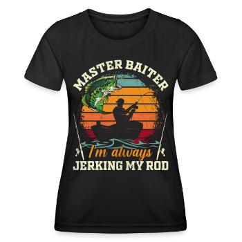 Maître Baiter Je suis toujours en train de branler ma canne - T-shirt sport Femme - noir - Devant - AI Model Female 172 light (172cm)
