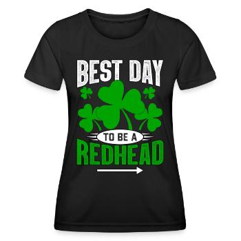 Meilleur jour pour être roux - T-shirt sport Femme - noir - Devant - AI Model Female 172 light (172cm)