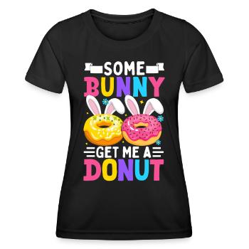 Un lapin m’apporte un beignet - T-shirt sport Femme - noir - Devant - AI Model Female 172 light (172cm)