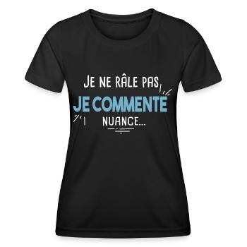 Râleur Râleuse Cadeau humour noir Fête des pères - T-shirt sport Femme - noir - Devant - AI Model Female 172 light (172cm)