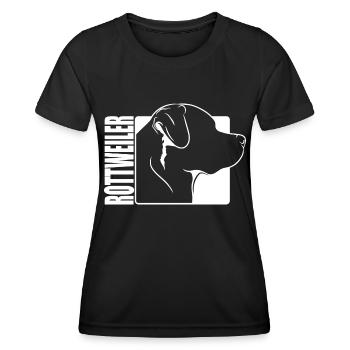 Rottweiler Profil Chiens Chien Wilsigns - T-shirt sport Femme - noir - Devant - AI Model Female 172 light (172cm)