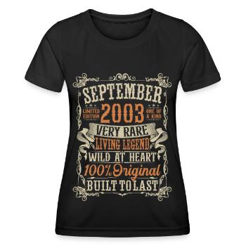 Born September 2003 Birthday Gift - Women's Functional T-Shirt - black - Front - AI Model Female 172 light (172cm)
