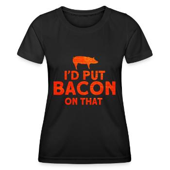 Bacon Gift Food Bacon - Women's Functional T-Shirt - black - Front - AI Model Female 172 light (172cm)