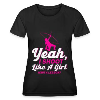 Arc-en-ciel Arc archer archery - T-shirt sport Femme - noir - Devant - AI Model Female 172 light (172cm)