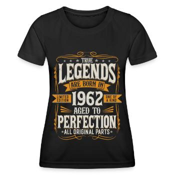 Né en 1962 Legends Cadeau d’anniversaire - T-shirt sport Femme - noir - Devant - AI Model Female 172 light (172cm)