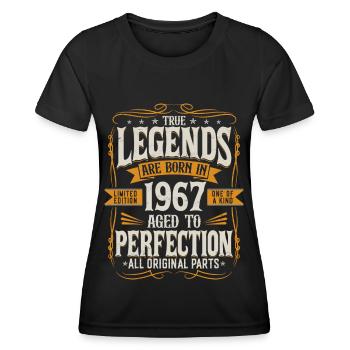 Né en 1967 Legends Cadeau d’anniversaire - T-shirt sport Femme - noir - Devant - AI Model Female 172 light (172cm)
