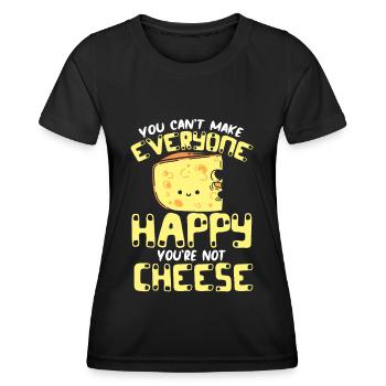 Fromage disant cadeau, amateur de fromage, amateur de fromage, fromage - T-shirt sport Femme - noir - Devant - AI Model Female 172 light (172cm)