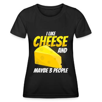 Fromage disant cadeau, amateur de fromage, amateur de fromage, fromage - T-shirt sport Femme - noir - Devant - AI Model Female 172 light (172cm)