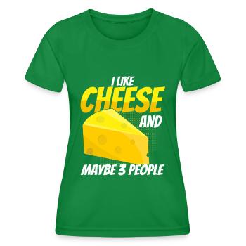 Käse Spruch Geschenk, Käse Liebhaber, Käse - Frauen Funktions-T-Shirt - Kelly Green - Vorne - AI Model Female 172 dark (172cm)