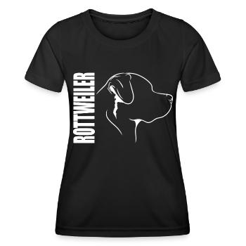Rottweiler Profil Chiens Chien Wilsigns - T-shirt sport Femme - noir - Devant - AI Model Female 172 light (172cm)
