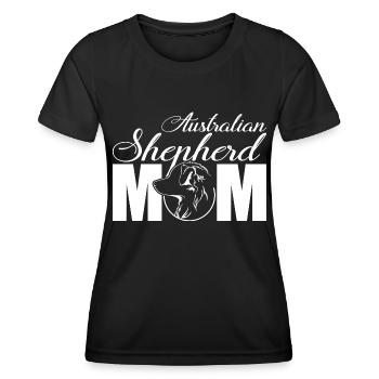 Australian Shepherd Profil Mom Hunde Hund Wilsigns - Frauen Funktions-T-Shirt - Schwarz - Vorne - AI Model Female 172 light (172cm)