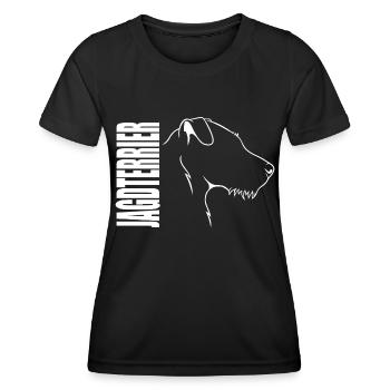 Deutscher Jagdterrier Profil Hunde Hund Wilsigns - Frauen Funktions-T-Shirt - Schwarz - Vorne - AI Model Female 172 light (172cm)