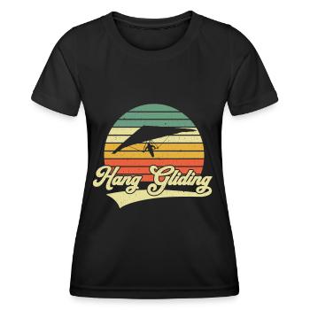 Hang Gliding Vintage Retro Hang Glider - Women's Functional T-Shirt - black - Front - AI Model Female 172 light (172cm)