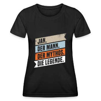 Jan Der Mann Der Mythos Die Legende - Frauen Funktions-T-Shirt - Schwarz - Vorne - AI Model Female 172 light (172cm)