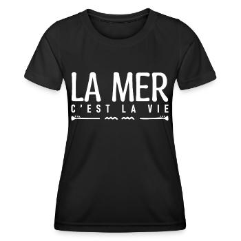 La mer c'est la vie cadeau pour les vacances d'été - T-shirt sport Femme - noir - Devant - AI Model Female 172 light (172cm)