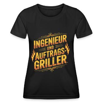 Ingenieur und Auftragsgriller - Frauen Funktions-T-Shirt - Schwarz - Vorne - AI Model Female 172 light (172cm)