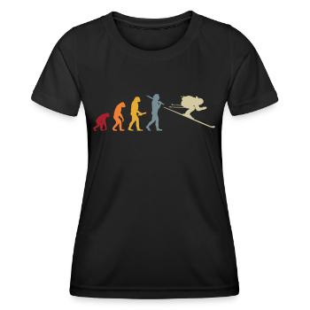 Evolution Ski descente Slalom Piste Party Cadeau - T-shirt sport Femme - noir - Devant - AI Model Female 172 light (172cm)