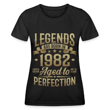 Né en 1982 Legends Cadeau d’anniversaire - T-shirt sport Femme - noir - Devant - AI Model Female 172 light (172cm)