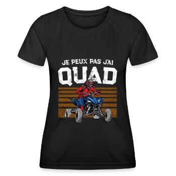 Ich kann nicht, ich habe Quad. - Frauen Funktions-T-Shirt - Schwarz - Vorne - AI Model Female 172 light (172cm)