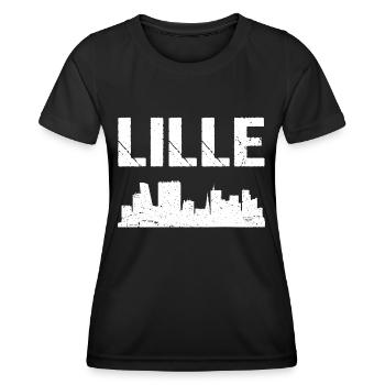 Lille Skyline France Ville de Lille - T-shirt sport Femme - noir - Devant - AI Model Female 172 light (172cm)