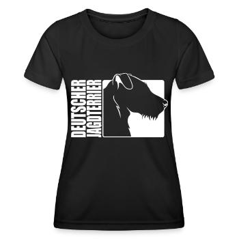 Deutscher Jagdterrier Profil Hunde Hund Wilsigns - Frauen Funktions-T-Shirt - Schwarz - Vorne - AI Model Female 172 light (172cm)