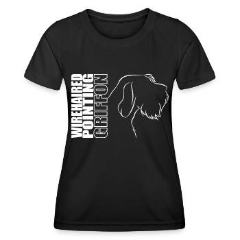 Wirehaired Pointing Griffon Profile Dogs Hunting Dog - Women's Functional T-Shirt - black - Front - AI Model Female 172 light (172cm)