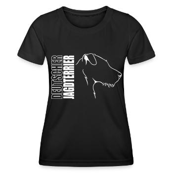 Deutscher Jagdterrier Profil Hunde Hund Wilsigns - Frauen Funktions-T-Shirt - Schwarz - Vorne - AI Model Female 172 light (172cm)