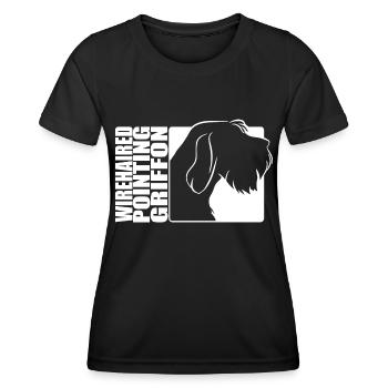 Wirehaired Pointing Griffon Profile Dogs Hunting Dog - Women's Functional T-Shirt - black - Front - AI Model Female 172 light (172cm)