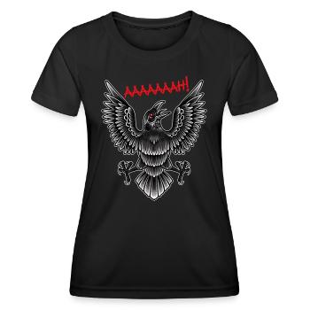 Schwarzer Rabe fliegt - Frauen Funktions-T-Shirt - Schwarz - Vorne - AI Model Female 172 light (172cm)
