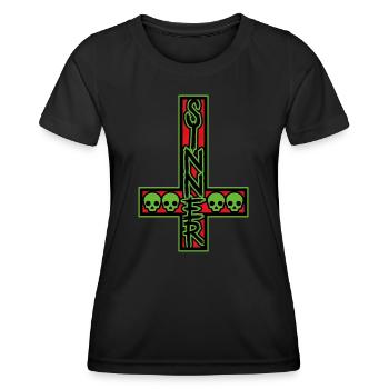 Sinner On Inverted Cross Red And Green - Women's Functional T-Shirt - black - Front - AI Model Female 172 light (172cm)