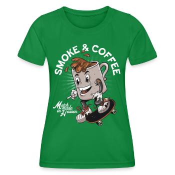 Zigaretten und Kaffee - Frauen Funktions-T-Shirt - Kelly Green - Vorne - AI Model Female 172 dark (172cm)
