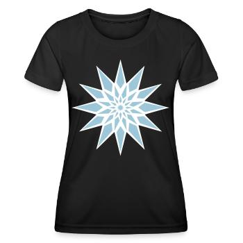 Stern Eiskristall - Frauen Funktions-T-Shirt - Schwarz - Vorne - AI Model Female 172 light (172cm)