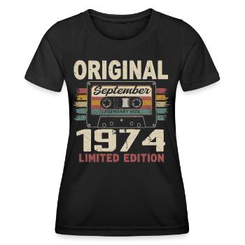September 1974 Geburtstag, geboren im September 1974 - Frauen Funktions-T-Shirt - Schwarz - Vorne - AI Model Female 172 light (172cm)