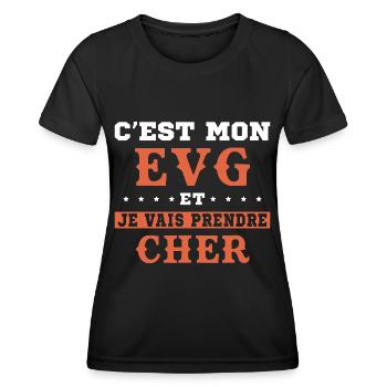 C est mon Evg je Vais Prendre Cher - T-shirt sport Femme - noir - Devant - AI Model Female 172 light (172cm)
