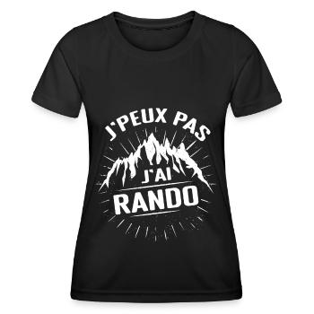 Je Peux Pas J'ai Rando - T-shirt sport Femme - noir - Devant - AI Model Female 172 light (172cm)
