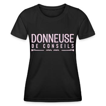 Donneuse de conseils. cadeau Conseiller. - T-shirt sport Femme - noir - Devant - AI Model Female 172 light (172cm)