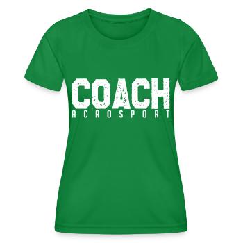 Coach Acrosport. entraineur d'acrosport. coach. - T-shirt sport Femme - vert - Devant - AI Model Female 172 dark (172cm)