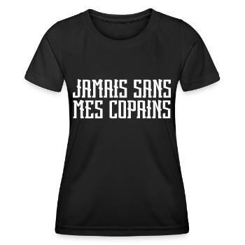 Jamais sans mes copains. cadeau copain. - T-shirt sport Femme - noir - Devant - AI Model Female 172 light (172cm)