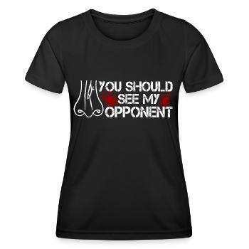 Vous should See My Opponent Nez Cassé Nez - T-shirt sport Femme - noir - Devant - AI Model Female 172 light (172cm)