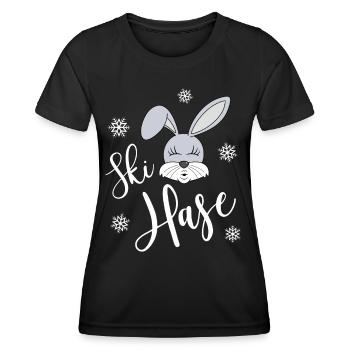 Skihase - Frauen Funktions-T-Shirt - Schwarz - Vorne - AI Model Female 172 light (172cm)