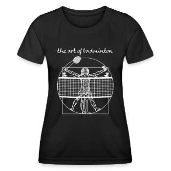 Badminton - Women's Functional T-Shirt - black - Front - AI Model Female 172 light (172cm)