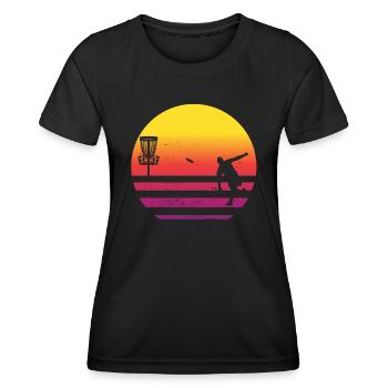 Discgolf - Frauen Funktions-T-Shirt - Schwarz - Vorne - AI Model Female 172 light (172cm)